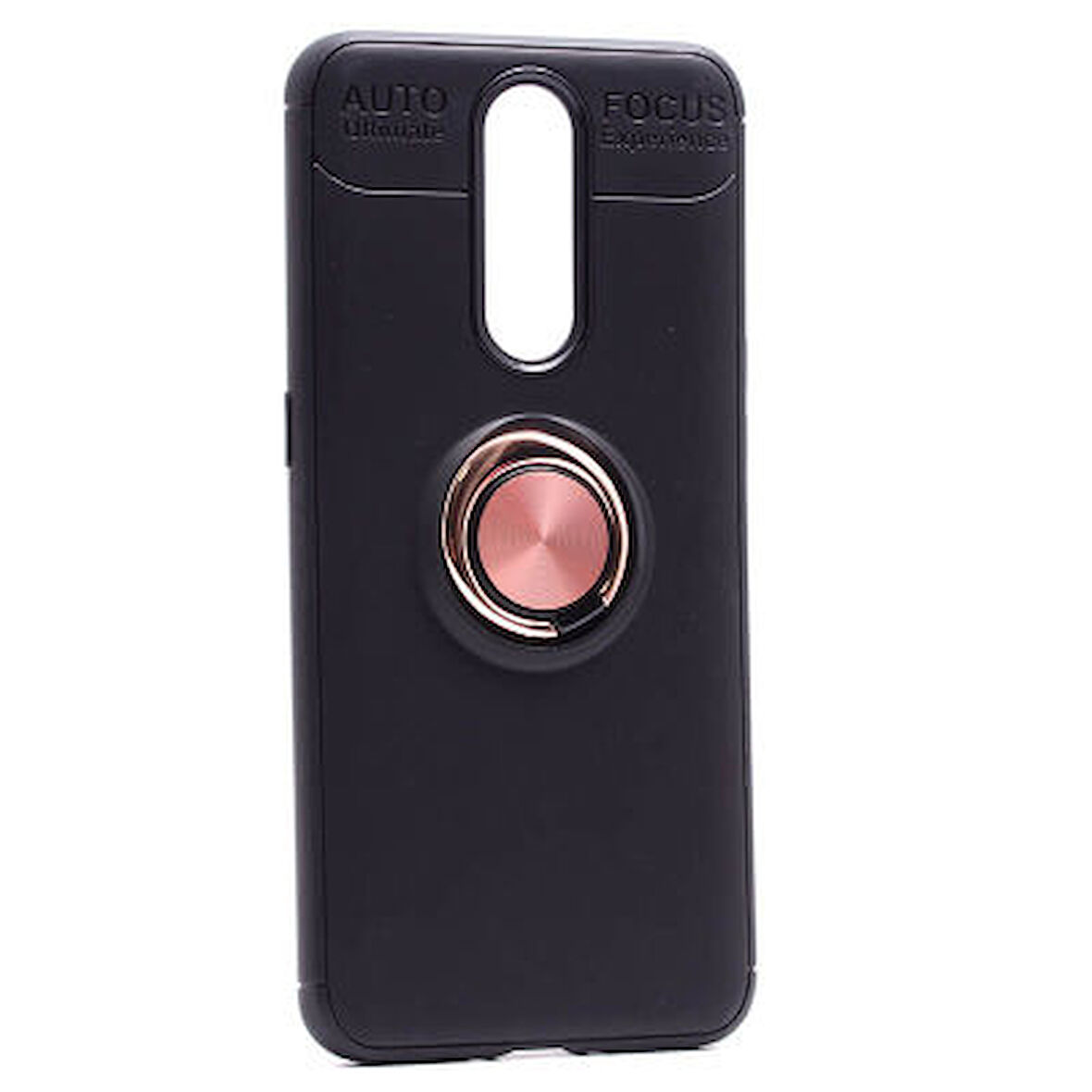 Oppo RX17 Pro Kılıf Yüzüğü Stant ve Araç Tutucu Olabilen Şık Esnek Premium Silikon Kapak RYC/Ravel