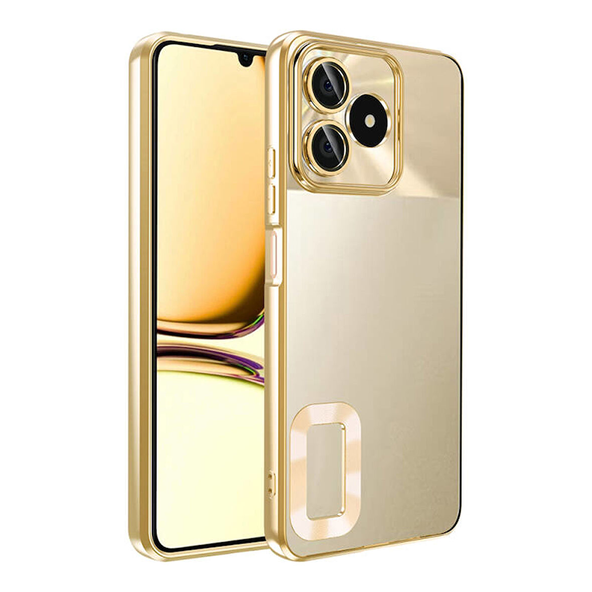 Realme Note 50 Kılıf Logo Detaylı ve Parlak NLight Premium Silikon Kapak