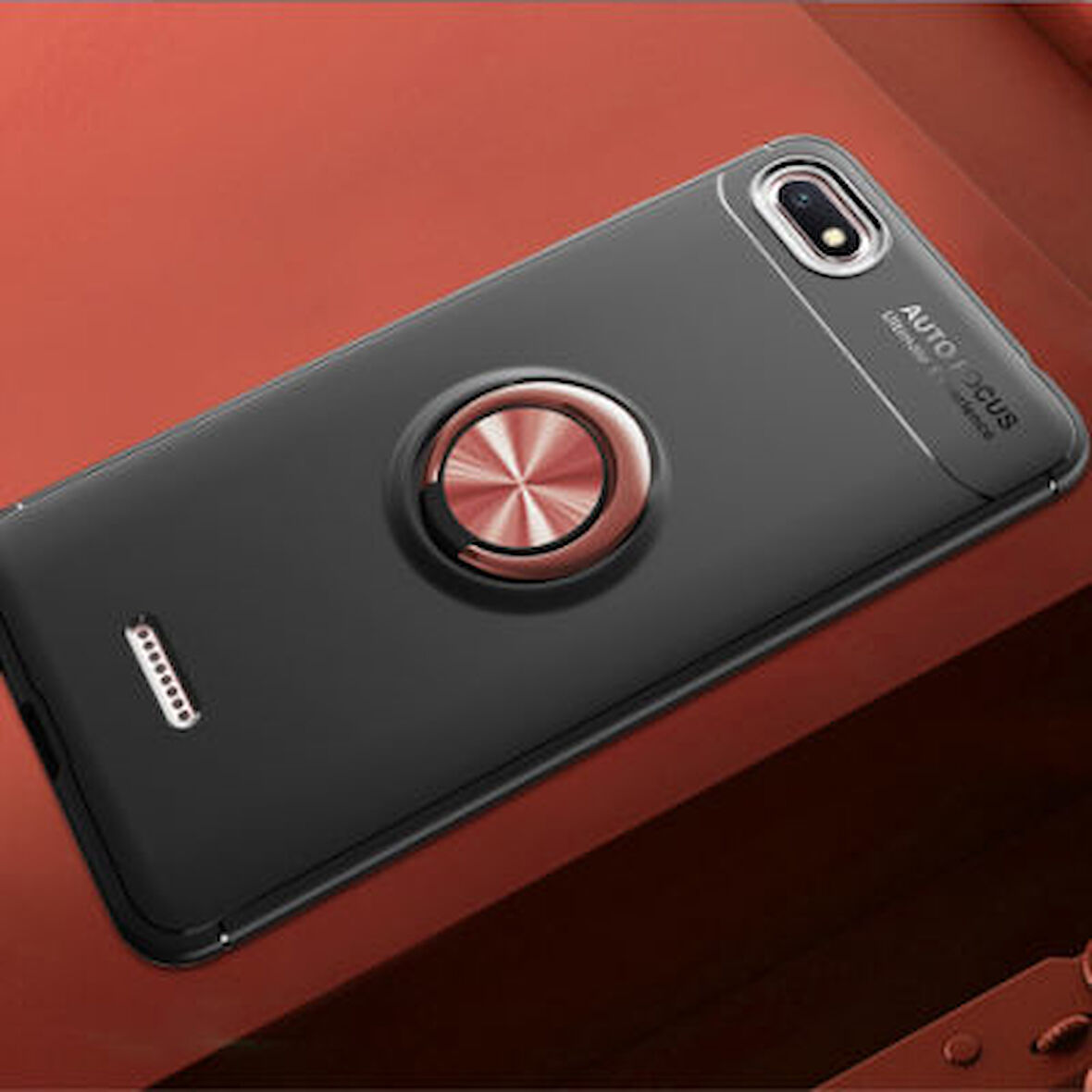 Redmi 6A Ultra Koruma Sağlayan Stant Özellikli Yüzüklü Ravel Silikon Kılıf