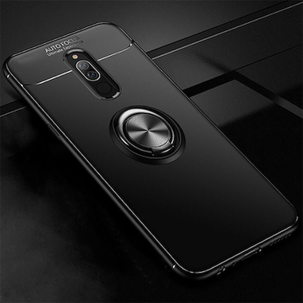 Redmi 8 Ultra Koruma Sağlayan Stant Özellikli Yüzüklü Ravel Silikon Kılıf