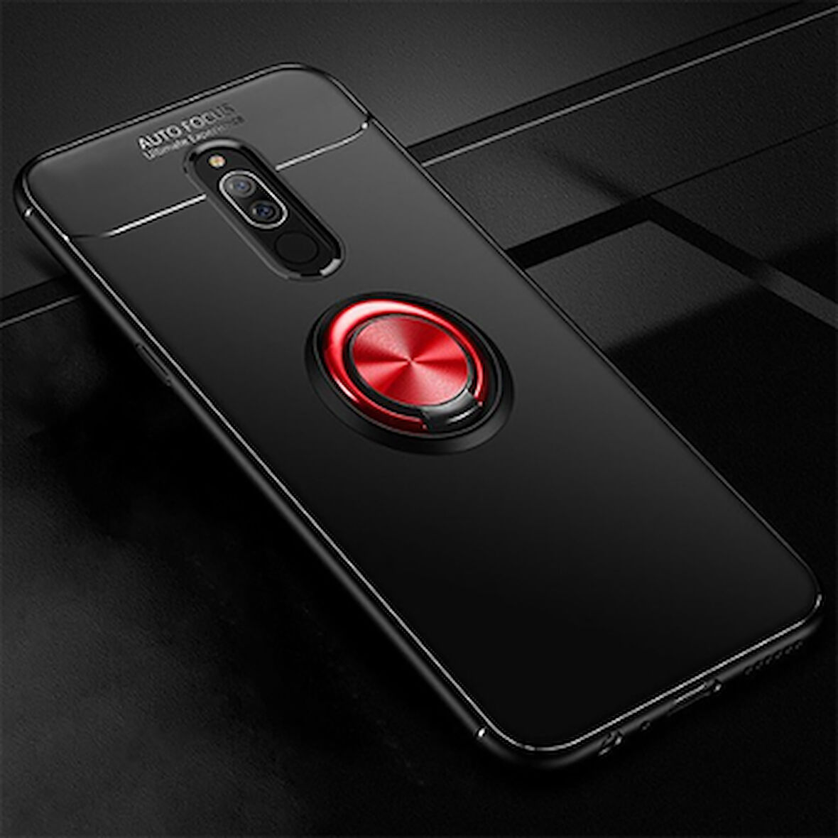 Redmi 8 Kılıf Yüzüğü Stant ve Araç Tutucu Olabilen Şık Esnek Premium Silikon Kapak RYC/Ravel