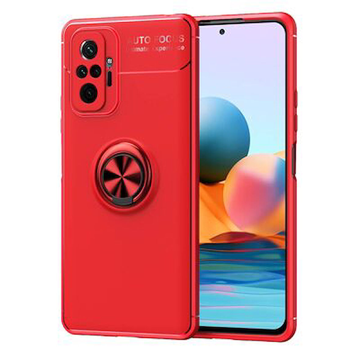 Redmi Note 10 Pro Ultra Koruma Sağlayan Stant Özellikli Yüzüklü Ravel Silikon Kılıf