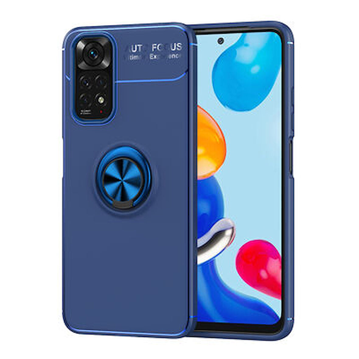 Redmi Note 11S Global Kılıf Yüzüğü Stant ve Araç Tutucu Olabilen Şık Esnek Premium Silikon Kapak RYC/Ravel