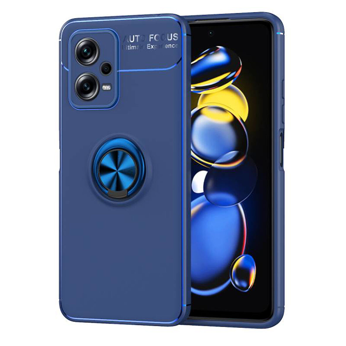 Redmi Note 12 5G  Kılıf Yüzüklü Sağlam Esnek Ringo Silikon Kapak