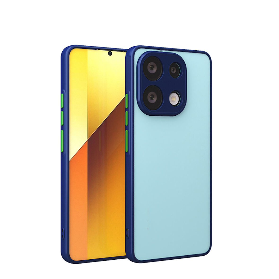 Redmi Note 13 4G Kılıf Kenarları Renkli ve Buğugu Hux Silikon Kapak