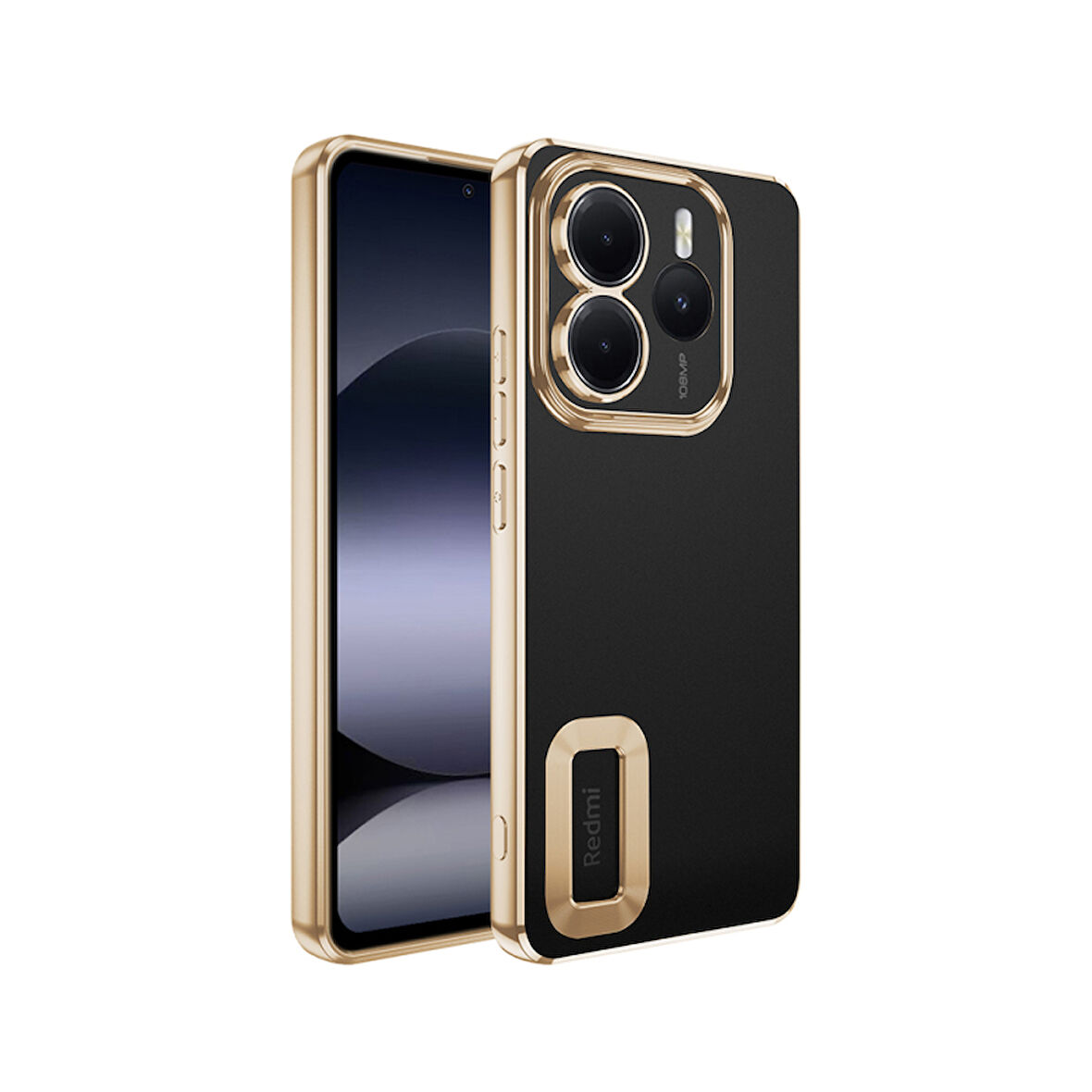 Redmi Note 14 5G Kılıf Kenarları Lazer Renkli ve Logo Detaylı Şık Esnek Premium Silikon Kapak RYC/Omega