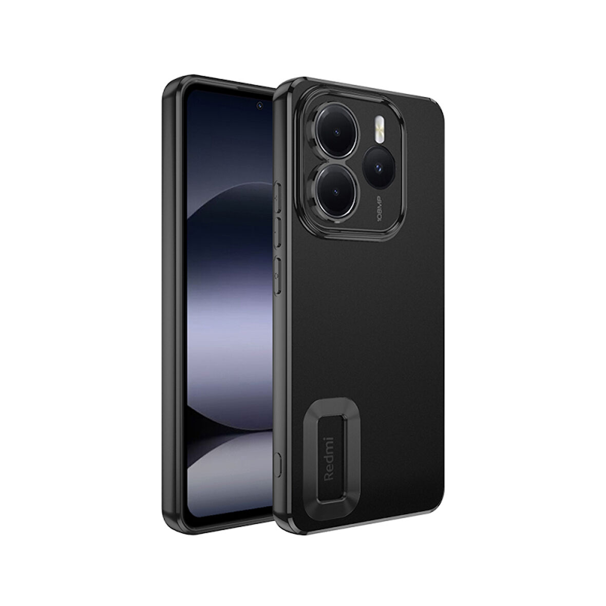 Redmi Note 14 5G Kılıf Kenarları Lazer Renkli ve Logo Detaylı Şık Esnek Premium Silikon Kapak RYC/Omega