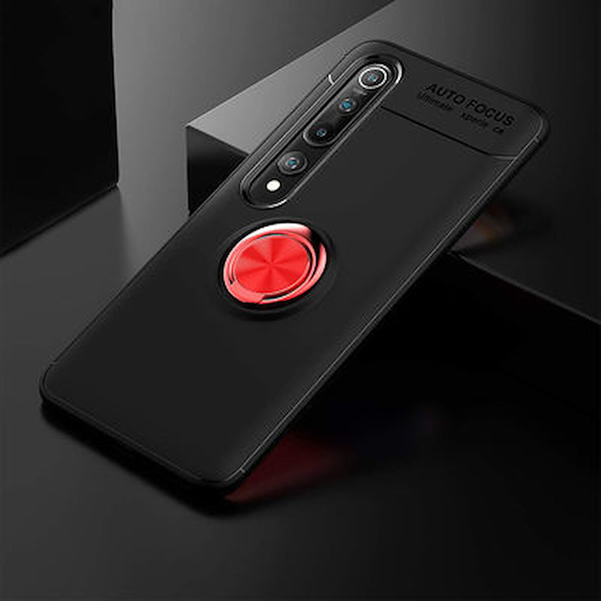 Xiaomi Mi 10 Ultra Koruma Sağlayan Stant Özellikli Yüzüklü Ravel Silikon Kılıf