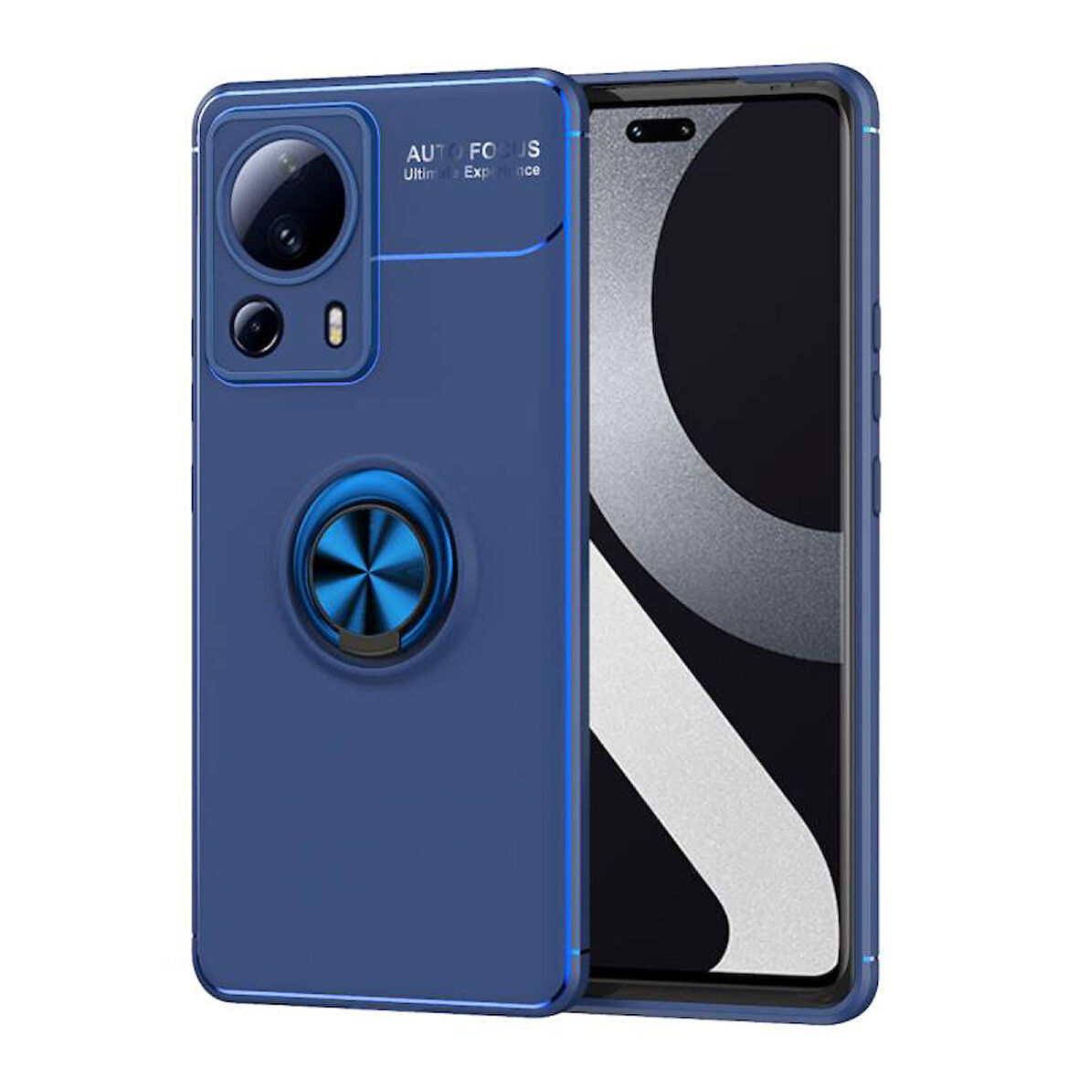 Xiaomi Mi 13 Lite Kılıf Yüzüğü Stant ve Araç Tutucu Olabilen Şık Esnek Premium Silikon Kapak RYC/Ravel
