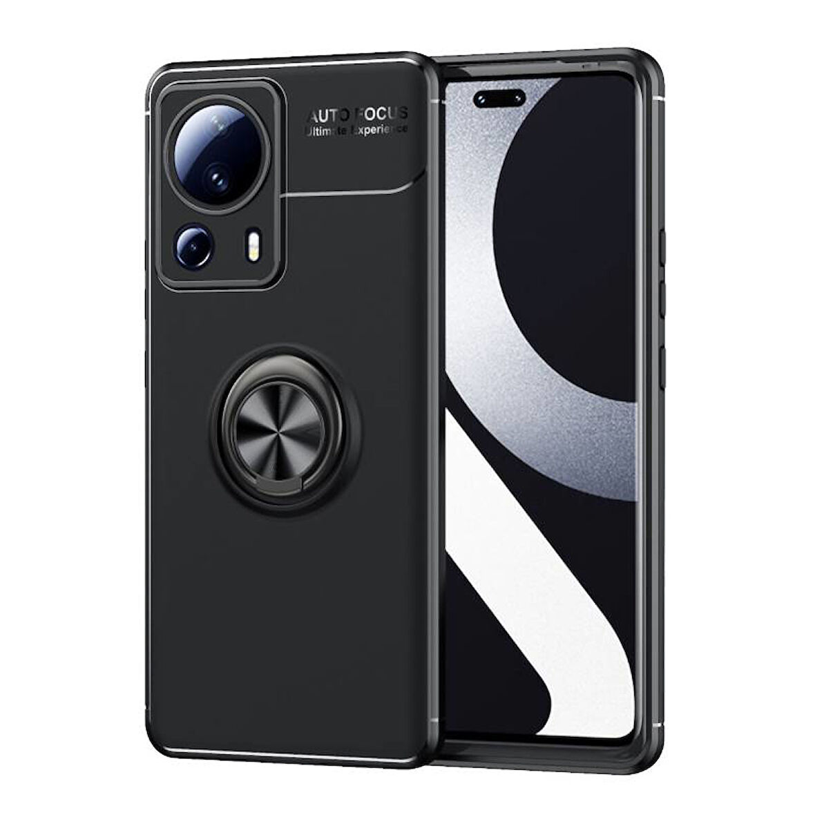 Xiaomi Mi 13 Lite Kılıf Yüzüğü Stant ve Araç Tutucu Olabilen Şık Esnek Premium Silikon Kapak RYC/Ravel