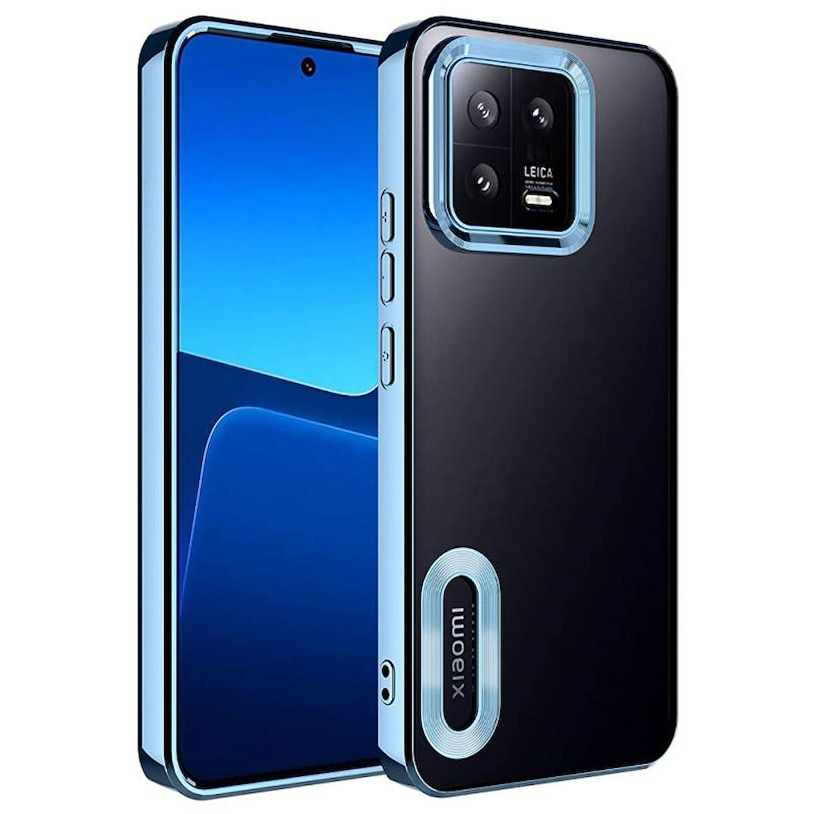 Xiaomi Mi 13 Kılıf Kenarları Lazer Renkli ve Logo Detaylı Şık Esnek Premium Silikon Kapak RYC/Omega