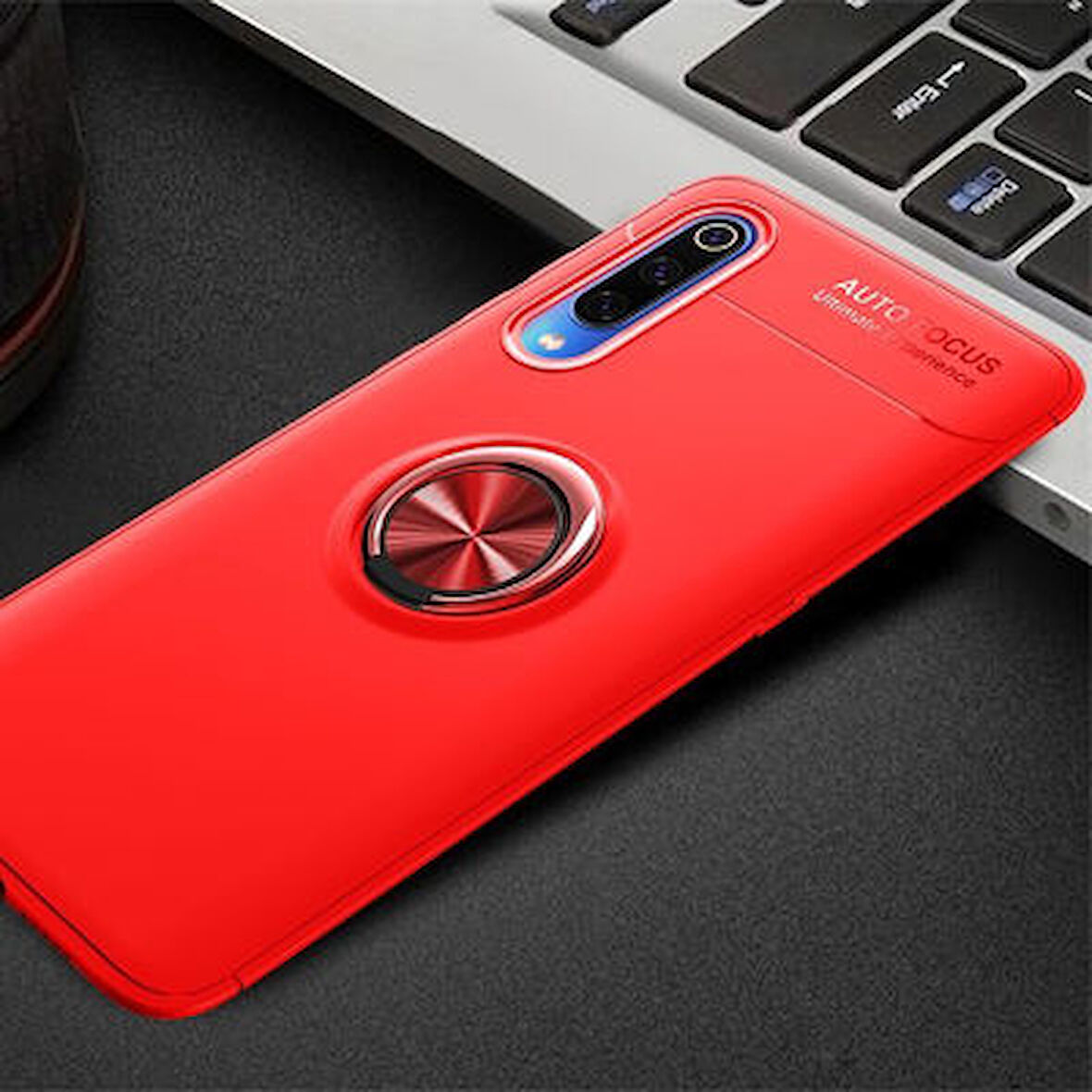 Xiaomi Mi 9 Se Kılıf Yüzüğü Stant ve Araç Tutucu Olabilen Şık Esnek Premium Silikon Kapak RYC/Ravel