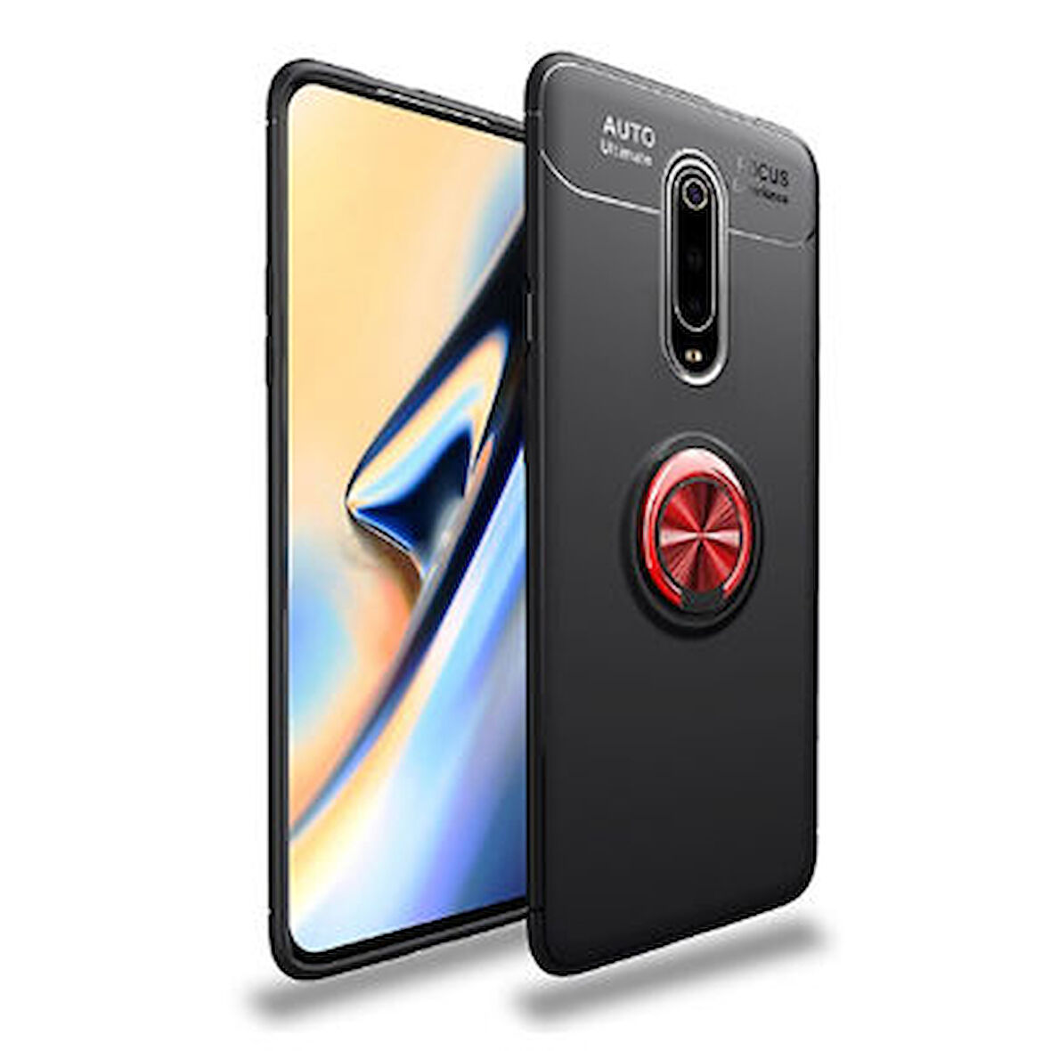 Xiaomi Mi 9T Kılıf Yüzüğü Stant ve Araç Tutucu Olabilen Şık Esnek Premium Silikon Kapak RYC/Ravel