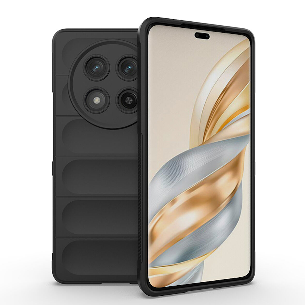 Honor Magic 7 Lite Kılıf İçi Kadife Dolgulu Dalga Tutma Haznelli Premium TPU Silikon Kapak RYC/Etnik