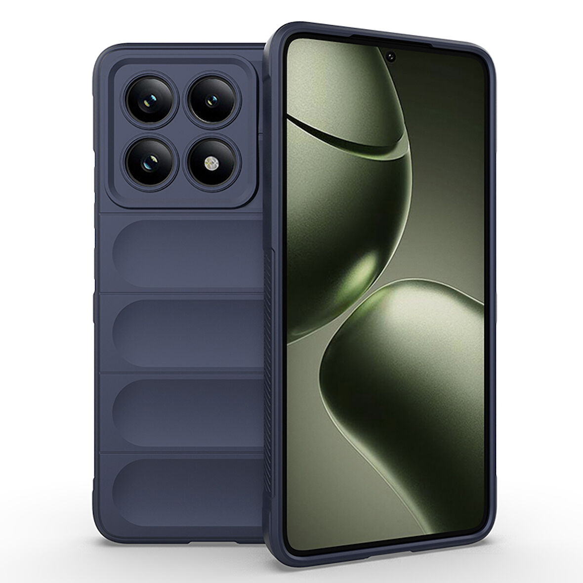 Xiaomi 14T Kılıf İçi Kadife Dolgulu Dalga Tutma Haznelli Premium TPU Silikon Kapak RYC/Etnik