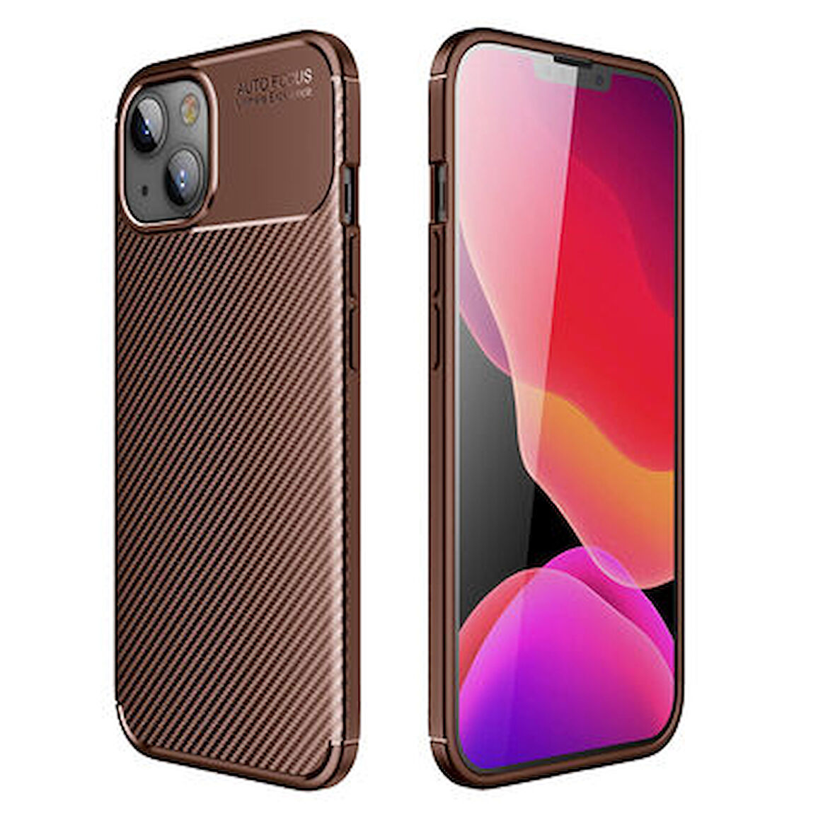 iPhone 13 Kılıf Karbon Desenli Şık Tamia Premium Silikon Kapak