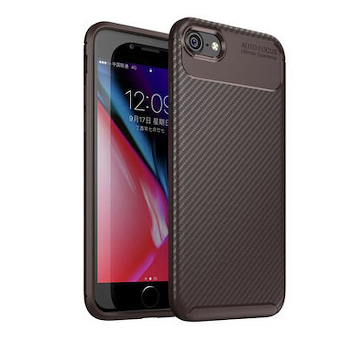 iPhone SE 2022 Kılıf Karbon Desenli Şık Tamia Premium Silikon Kapak