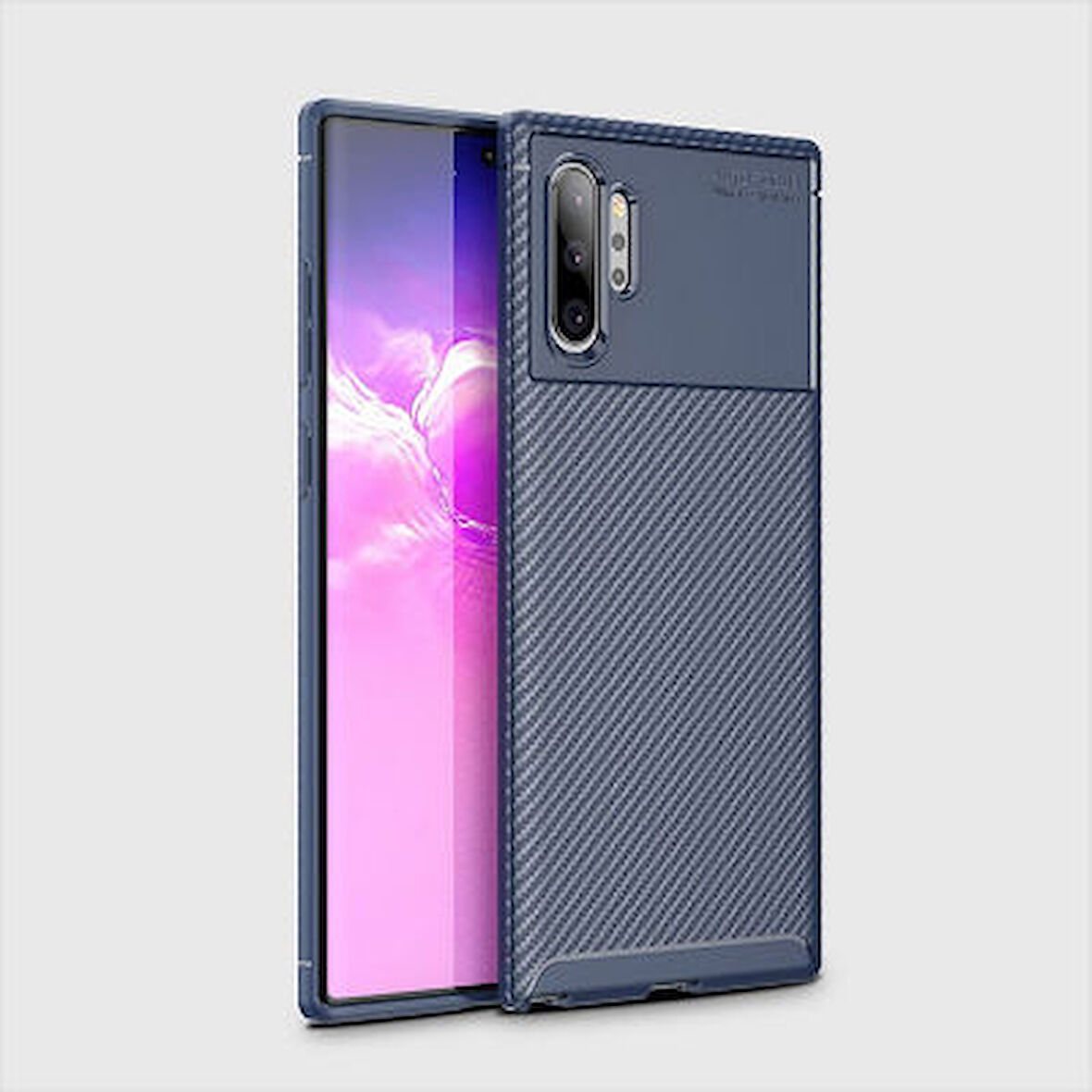 Samsung Galaxy Note 10 Plus Kılıf Karbon Desenli Şık Tamia Premium Silikon Kapak