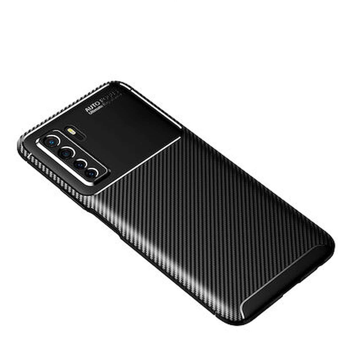 Huawei P40 Lite 5G Kılıf Karbon Desenli Şık Tamia Premium Silikon Kapak