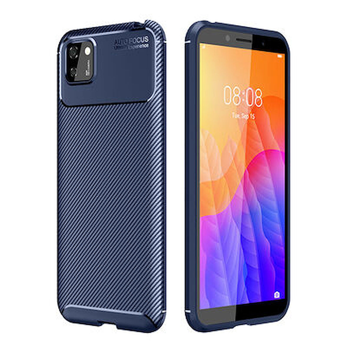Huawei Y5P Kılıf Karbon Desenli Esnek Yüksek Kaliteli Meteryalden Üretilmiş Silikon Kapak RYC/Negro