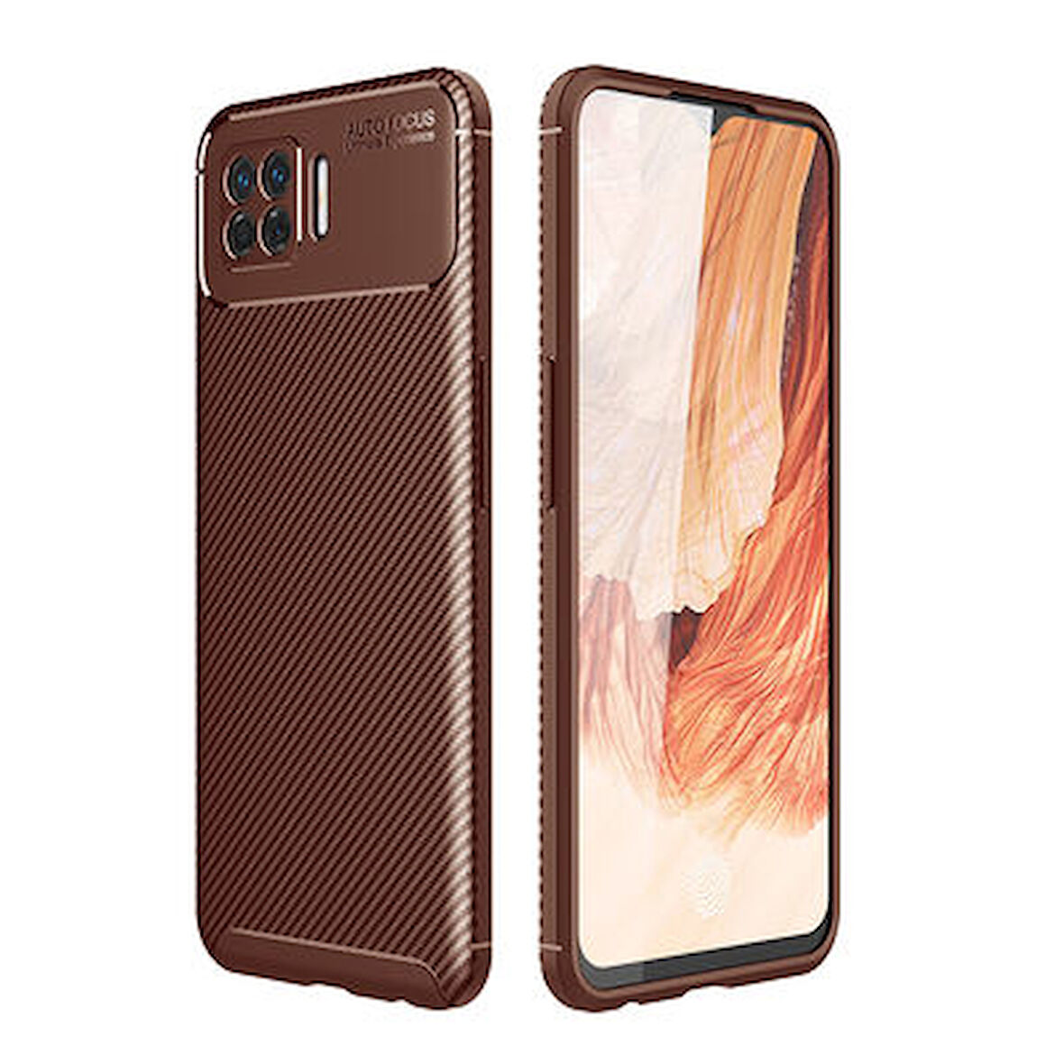 Oppo A73 Kılıf Karbon Desenli Şık Tamia Premium Silikon Kapak