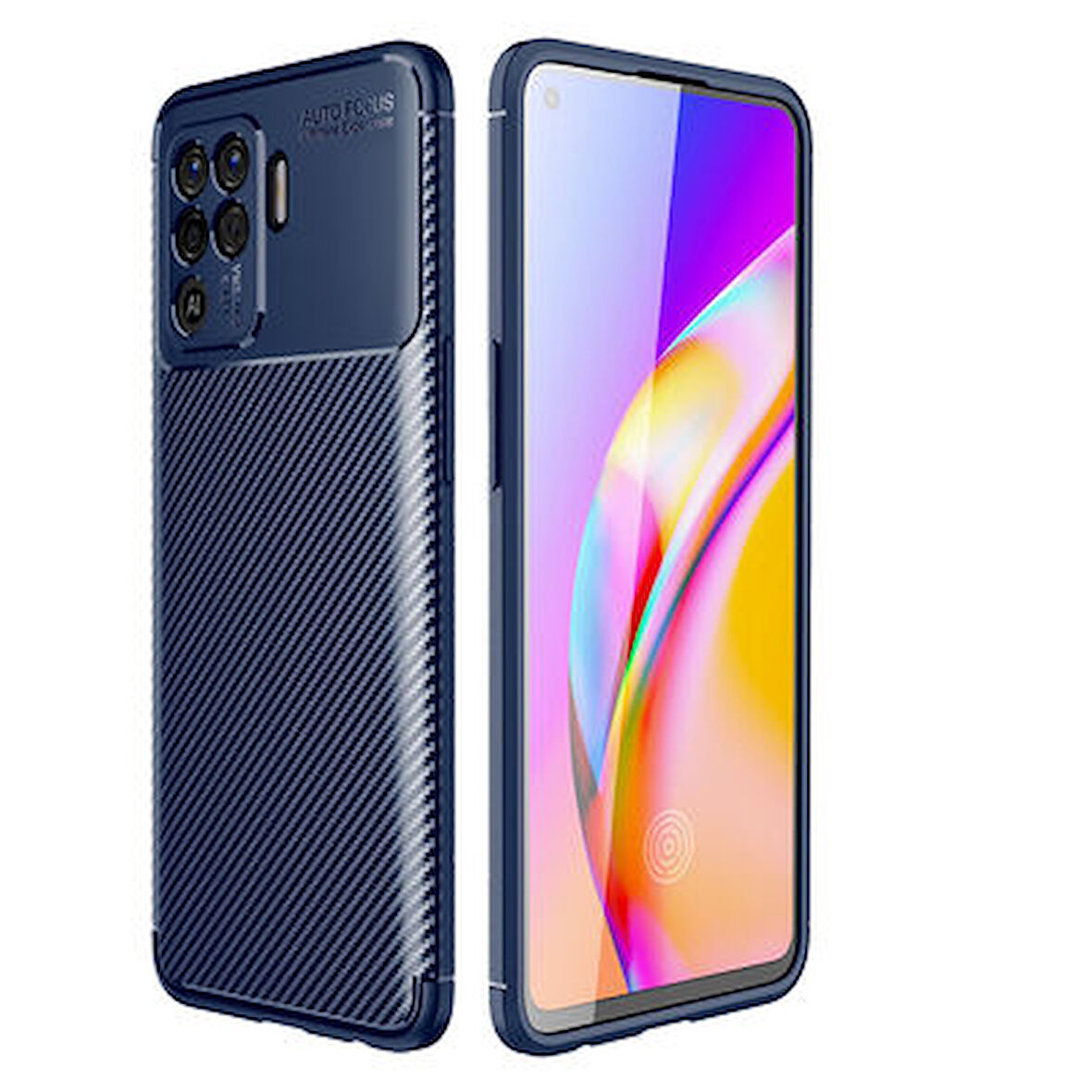 Oppo Reno 5 Lite Kılıf Karbon Desenli Şık Negro Premium Silikon Kapak