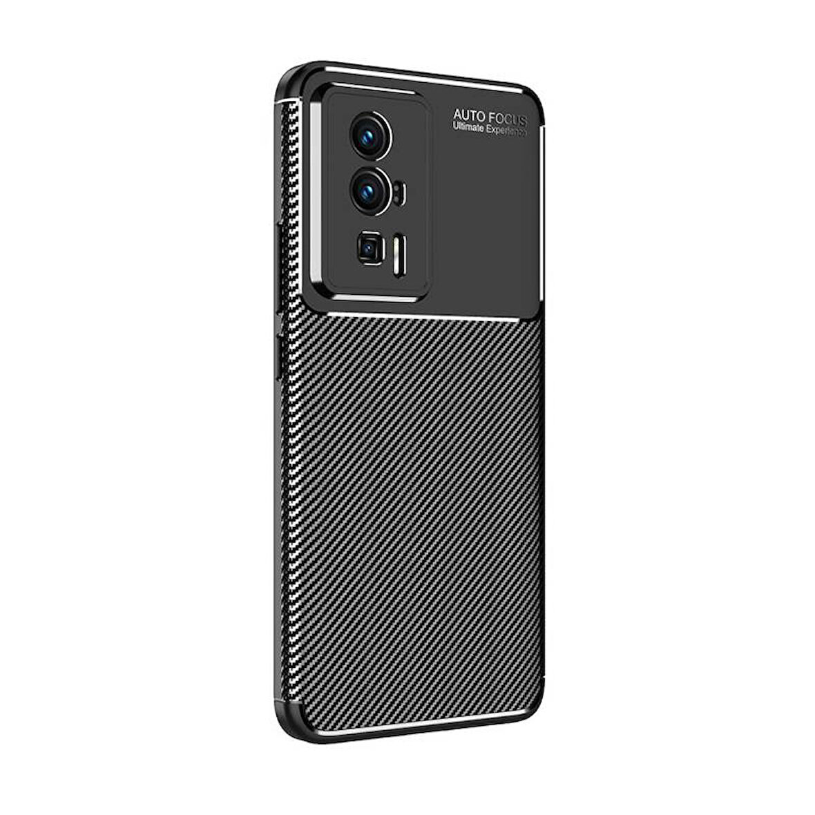 Poco F5 Pro Kılıf Karbon Desenli Esnek Yüksek Kaliteli Meteryalden Üretilmiş Silikon Kapak RYC/Negro