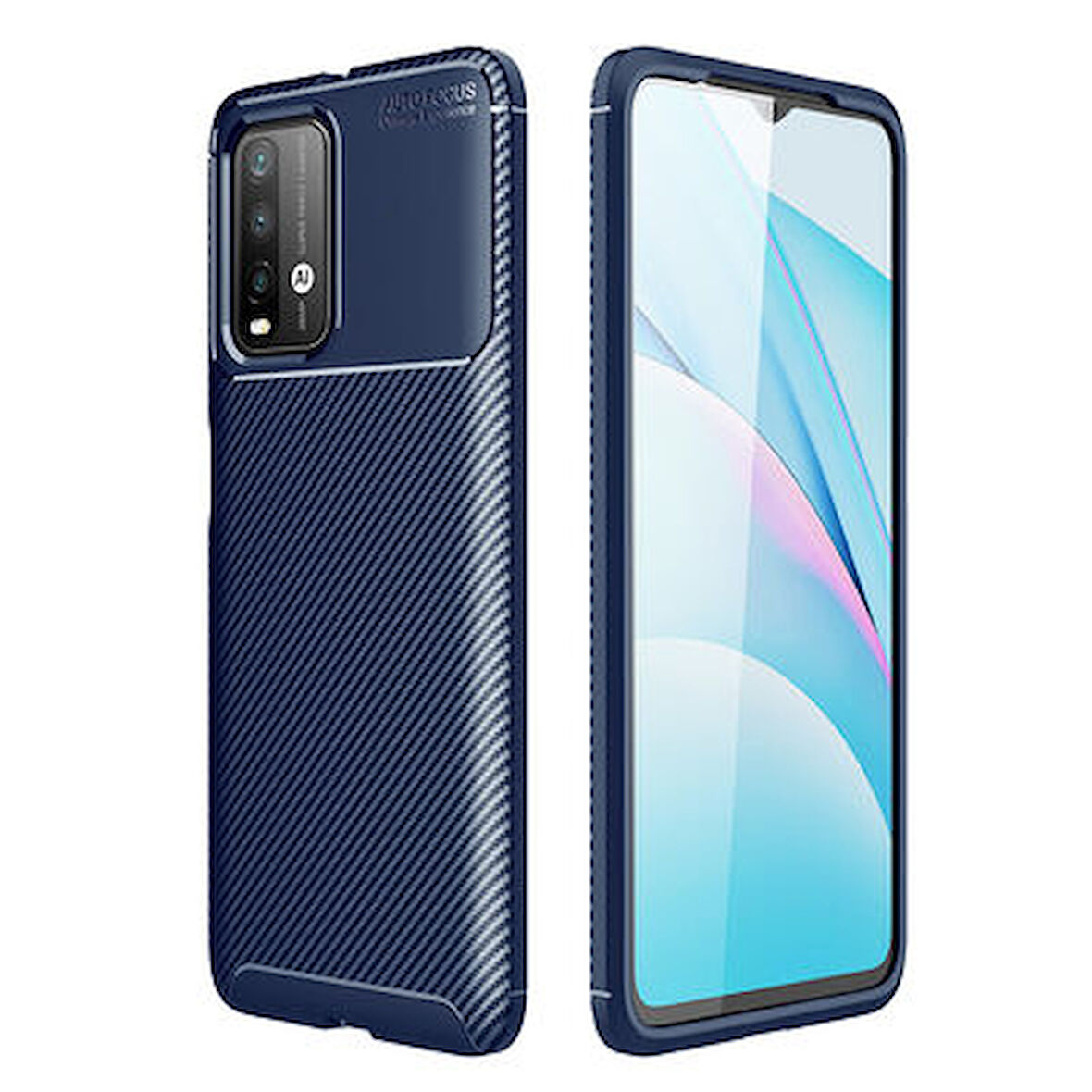 Poco M3 Kılıf Karbon Desenli Şık Tamia Premium Silikon Kapak