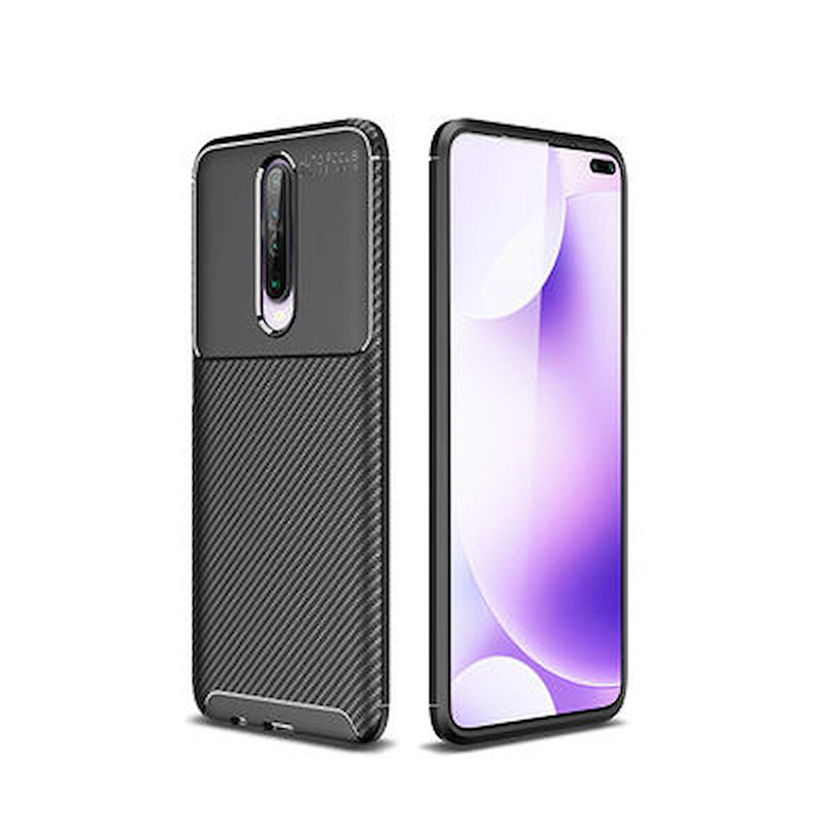 Poco X2 Kılıf Karbon Desenli Şık Tamia Premium Silikon Kapak