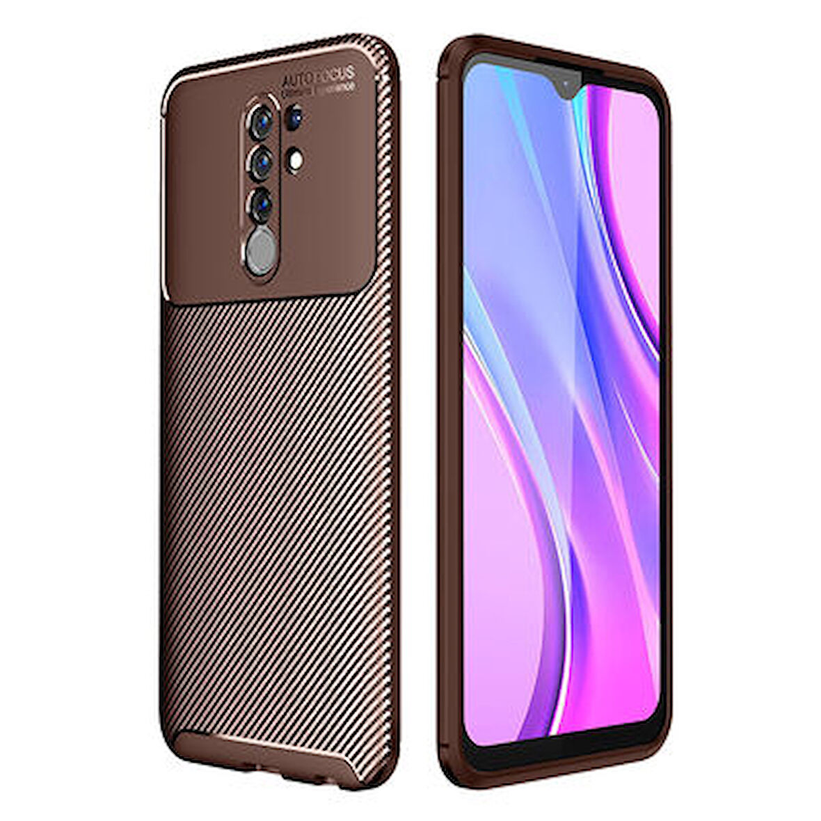 Redmi 9 Kılıf Karbon Desenli Şık Negro Premium Silikon Kapak