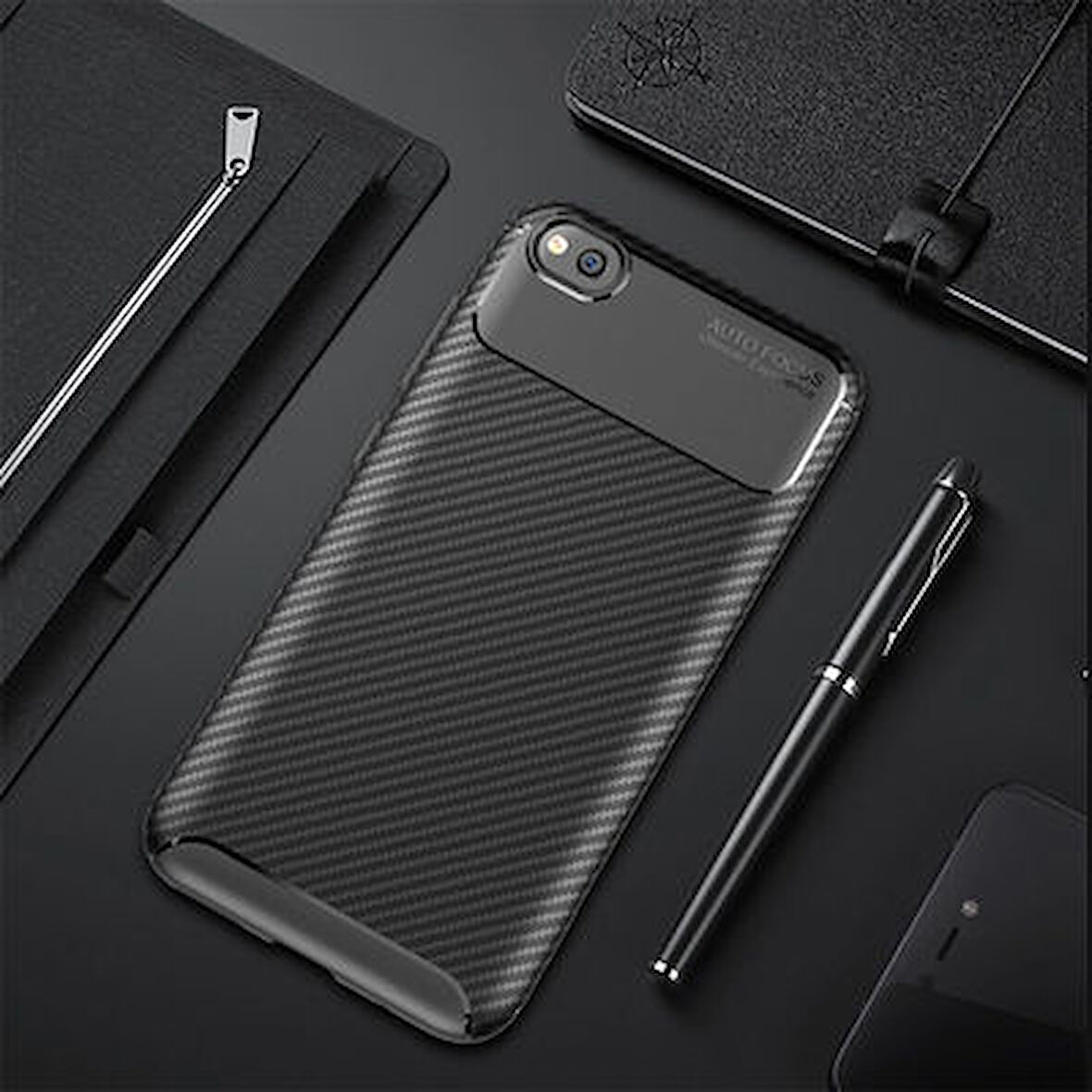Redmi Go Kılıf Karbon Desenli Şık Negro Premium Silikon Kapak