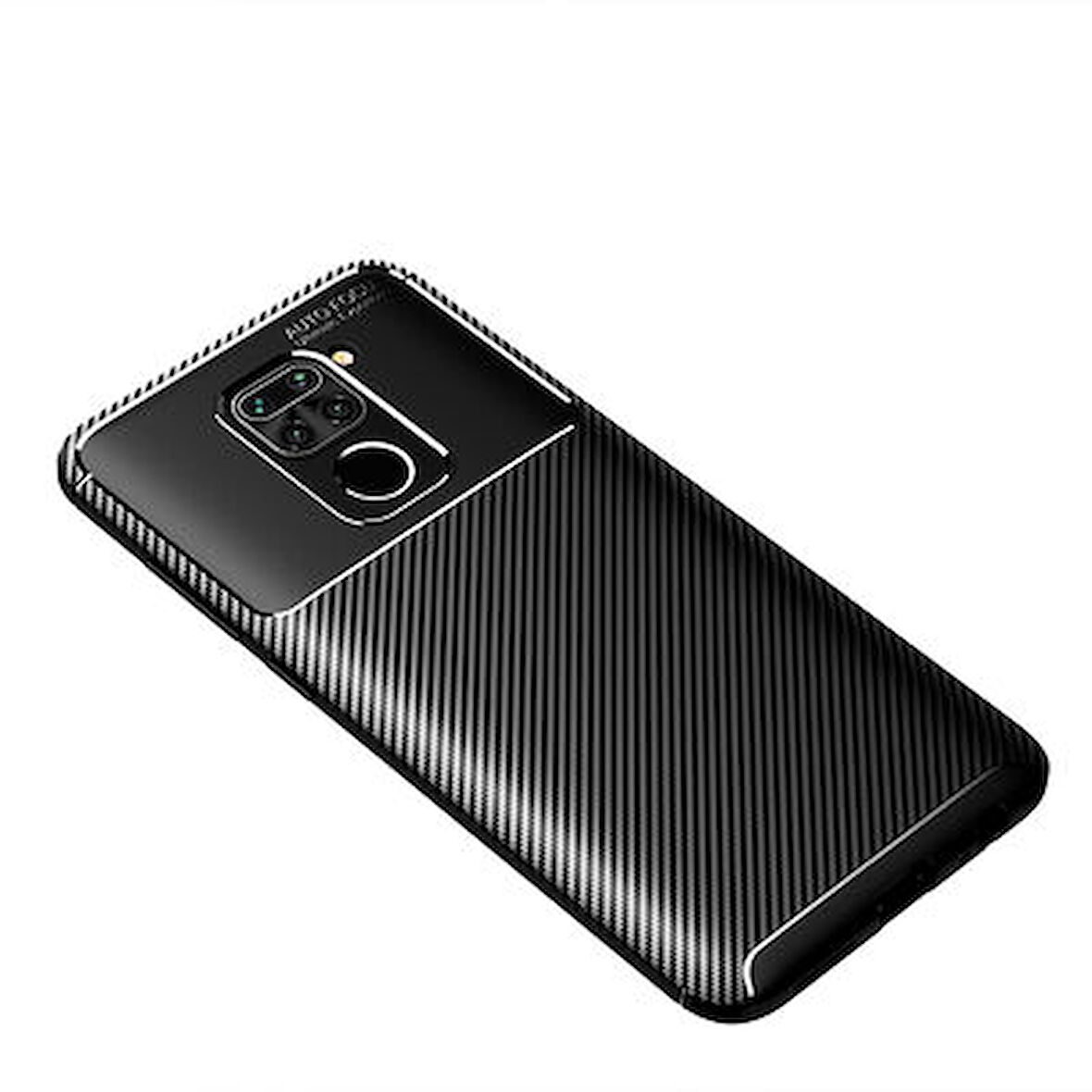 Redmi Note 9 Kılıf Karbon Desenli Esnek Yüksek Kaliteli Meteryalden Üretilmiş Silikon Kapak RYC/Negro