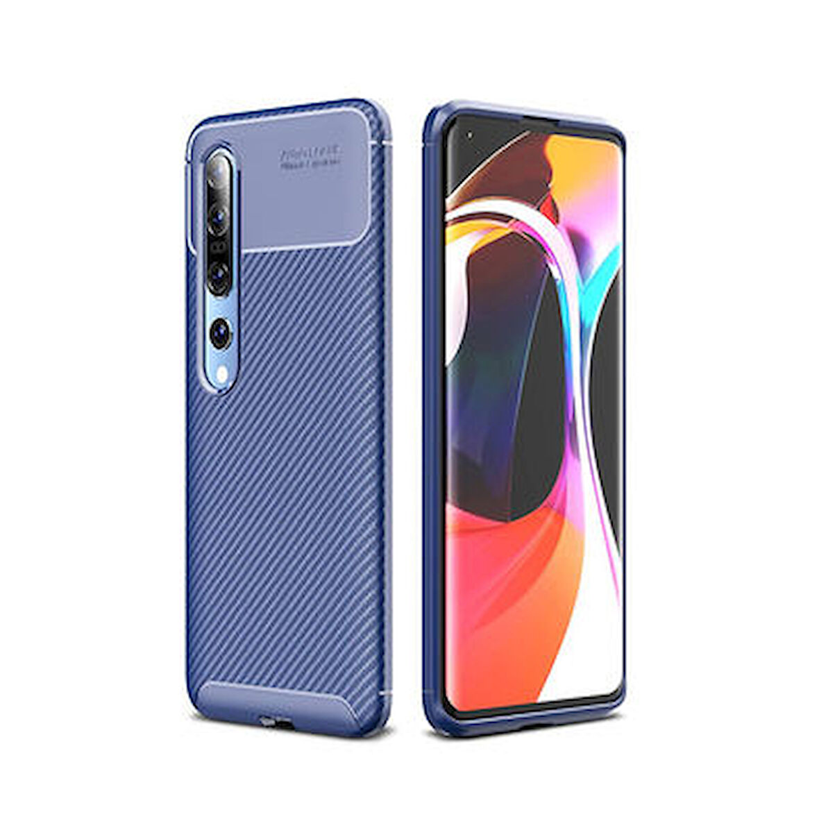 Xiaomi Mi 10 Kılıf Karbon Desenli Şık Tamia Premium Silikon Kapak