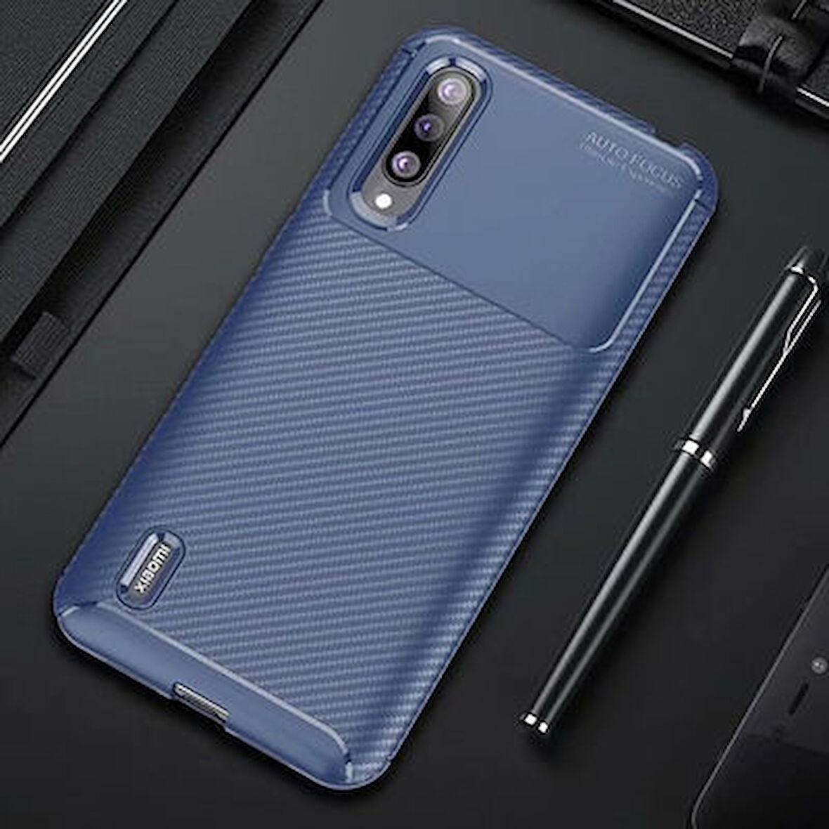 Xiaomi Mi 9 Lite Kılıf Karbon Desenli Şık Tamia Premium Silikon Kapak