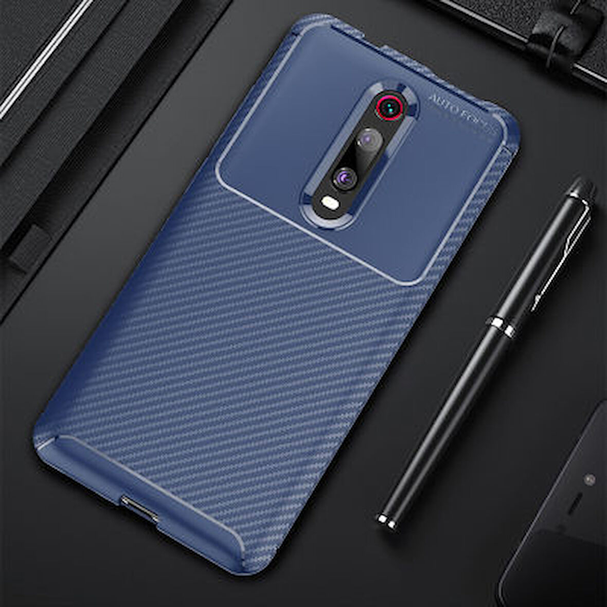Xiaomi Mi 9T Kılıf Karbon Desenli Şık Tamia Premium Silikon Kapak