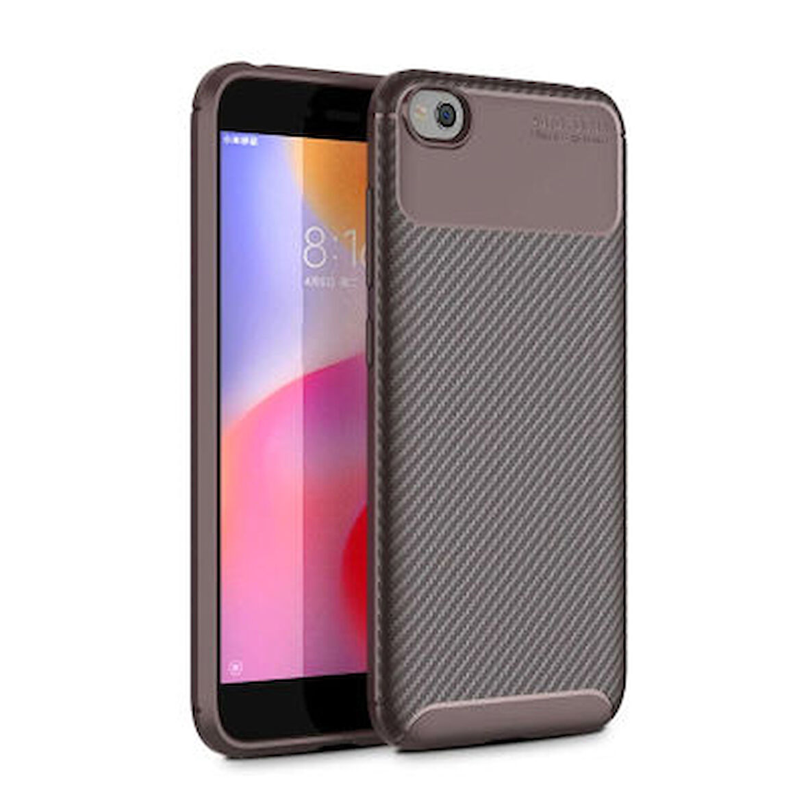 Xiaomi Mi Play Kılıf Karbon Desenli Esnek Yüksek Kaliteli Meteryalden Üretilmiş Silikon Kapak RYC/Negro