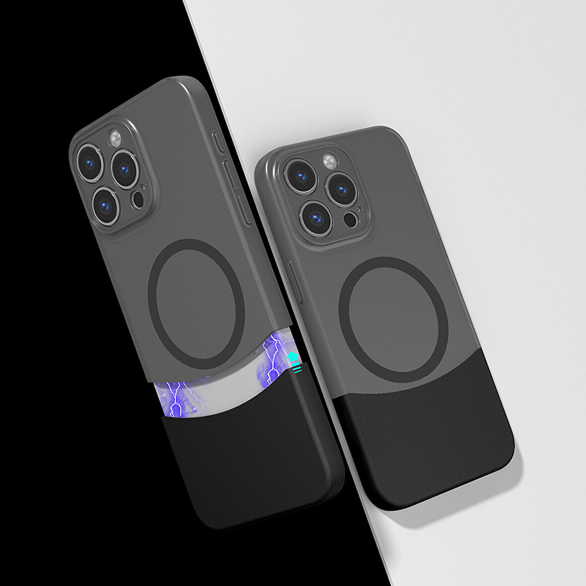 İphone 14 Pro Max Ultra İnce Yapılı Çift Renkli Duble Magsafe Sert Silikon Kapak