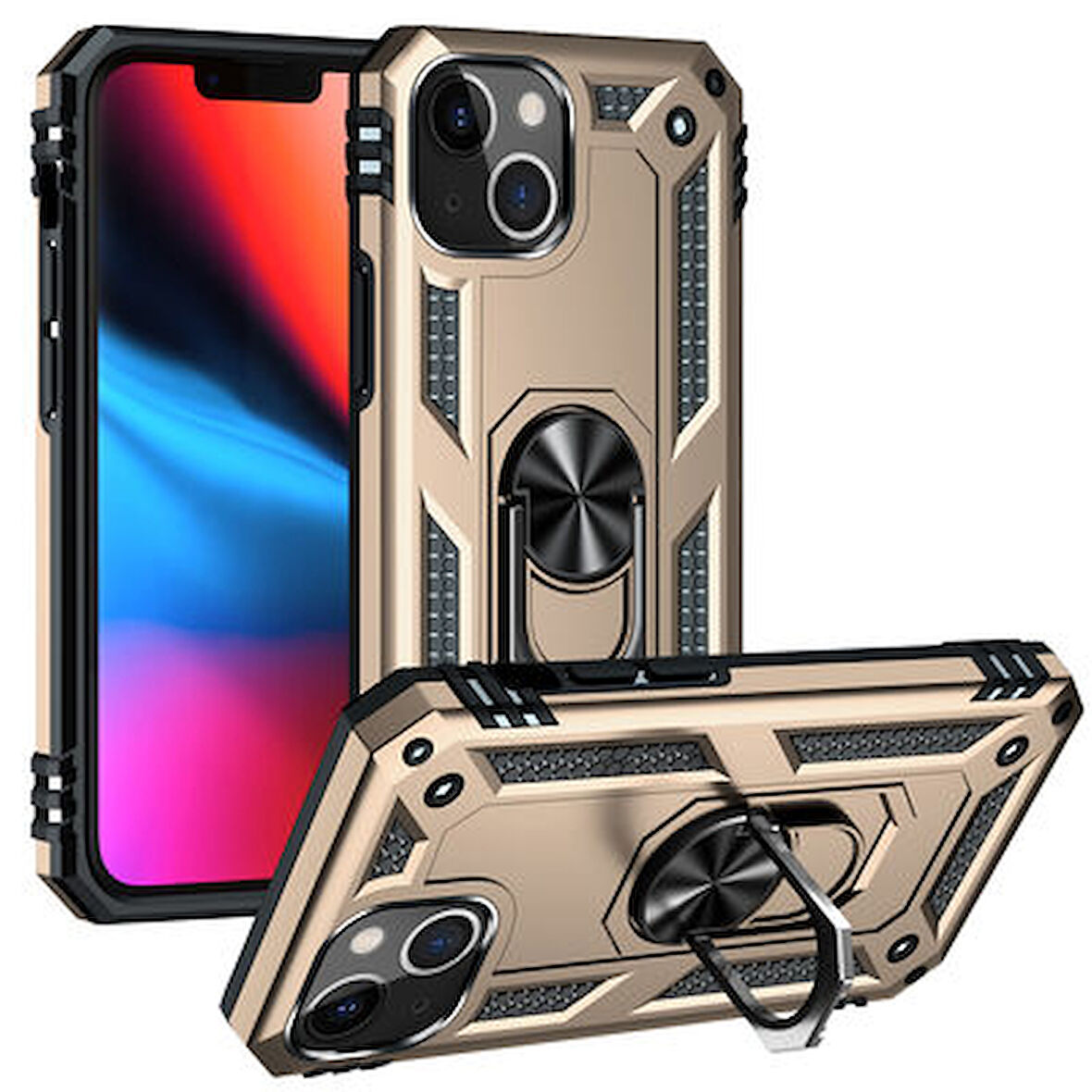 iPhone 13 Mini Kılıf Tam Koruma Çift Katmanlı İbiza Sert Silikon Kapak