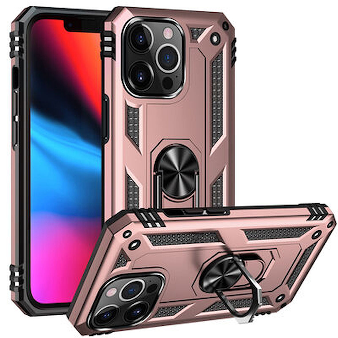 iPhone 13 Pro Max Kılıf Tam Koruma Çift Katmanlı İbiza Sert Silikon Kapak
