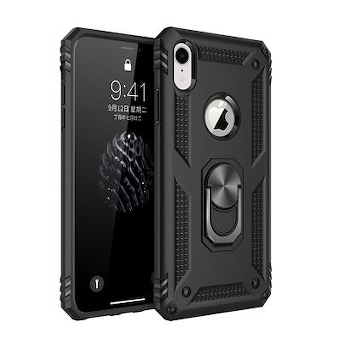 iPhone XR Kılıf Tam Koruma Çift Katmanlı İbiza Sert Silikon Kapak