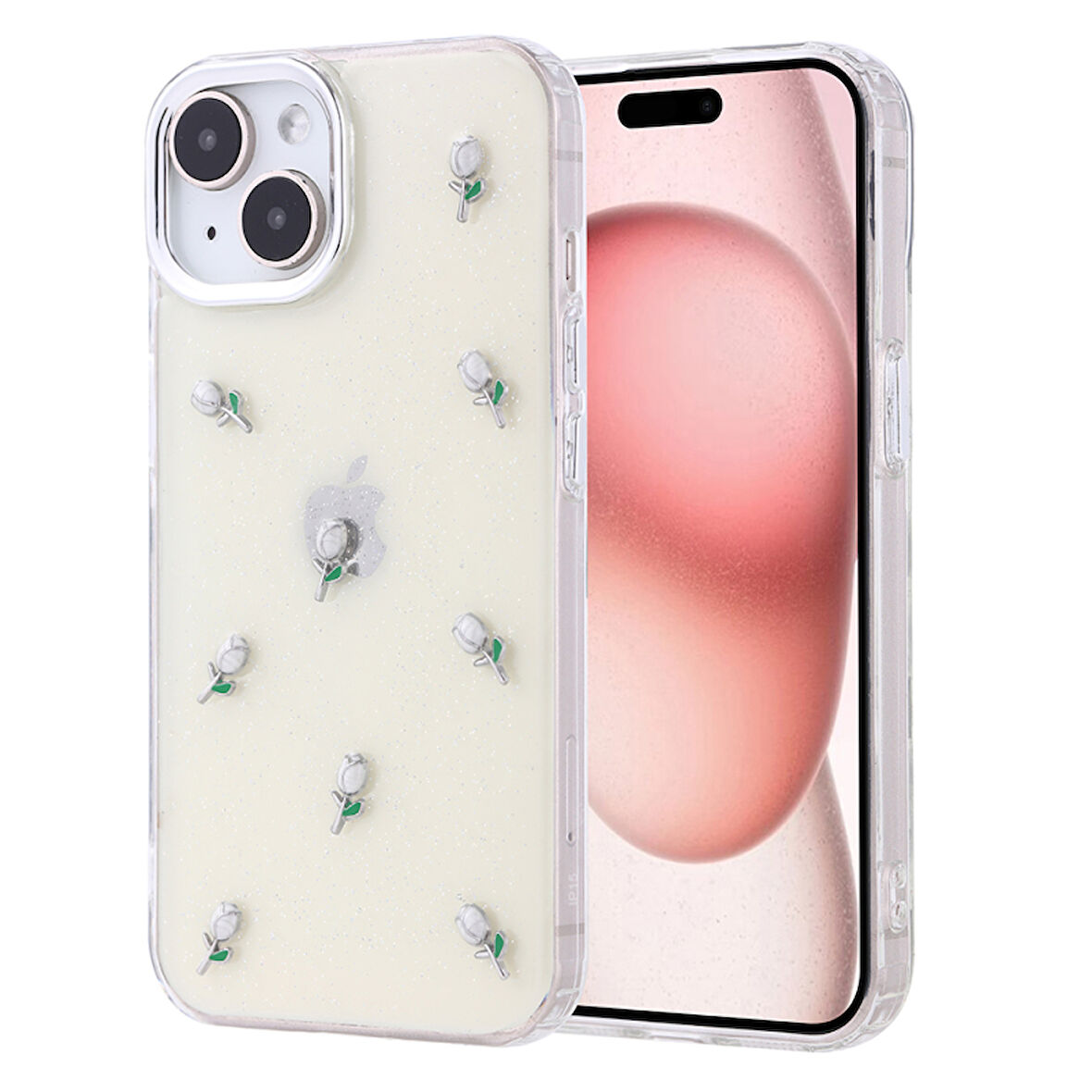 iPhone 15 Kılıf Figürlü ve Sert Yapılı Şeffaf Sağlam Premium Silikon Kapak RYC/Kutup