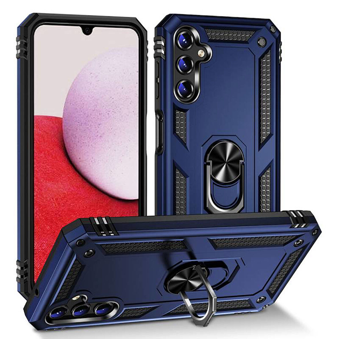 Samsung Galaxy A14 Çift Katmanlı ve Yüzüklü Tam Koruma Vega Premium Kılıf