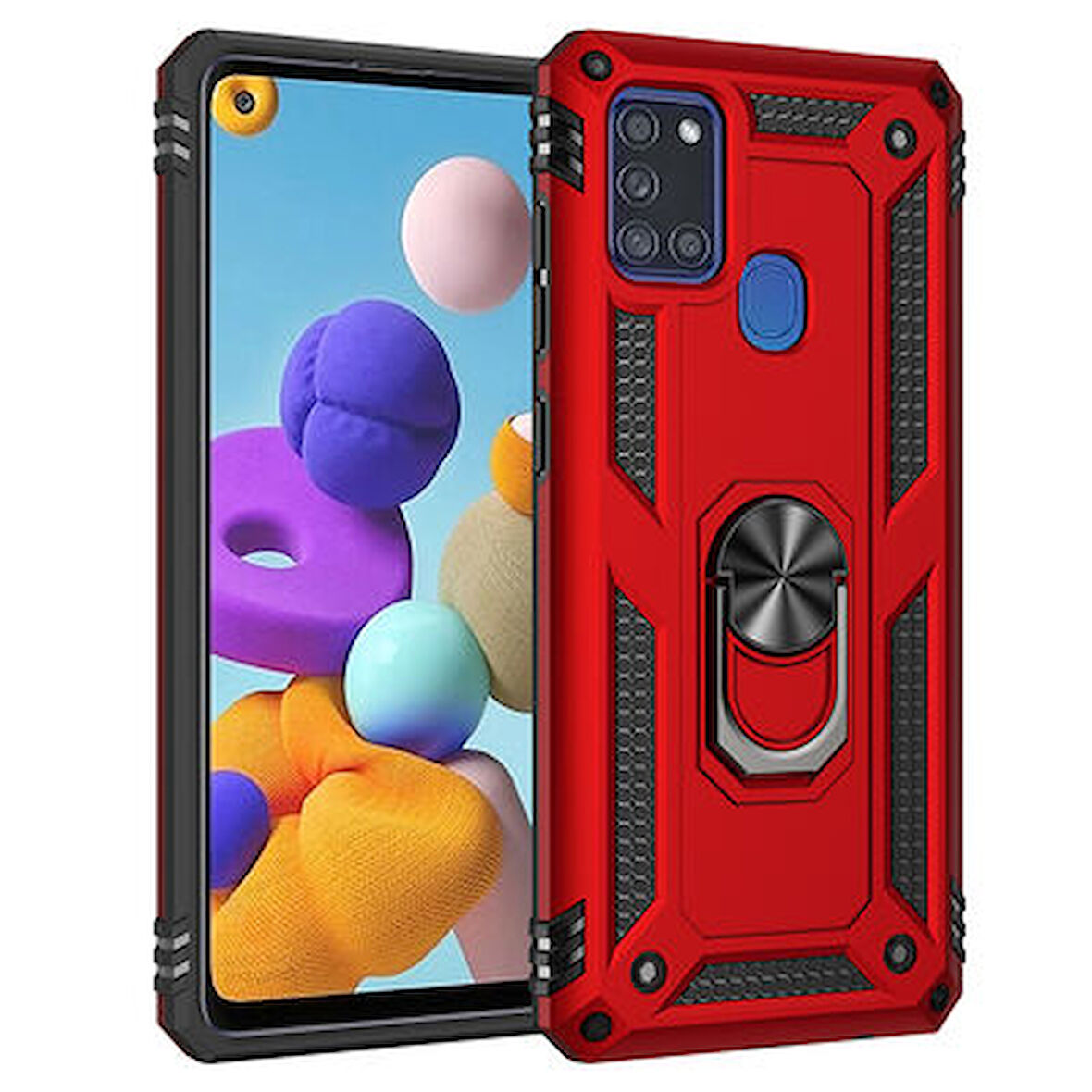 Samsung Galaxy A21S Kılıf Tam Koruma Çift Katmanlı İbiza Sert Silikon Kapak