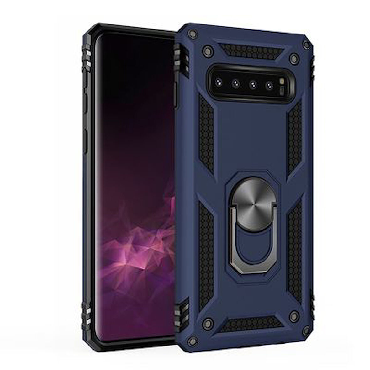 Samsung Galaxy S10 Plus Çift Katmanlı ve Yüzüklü Tam Koruma Vega Premium Kılıf