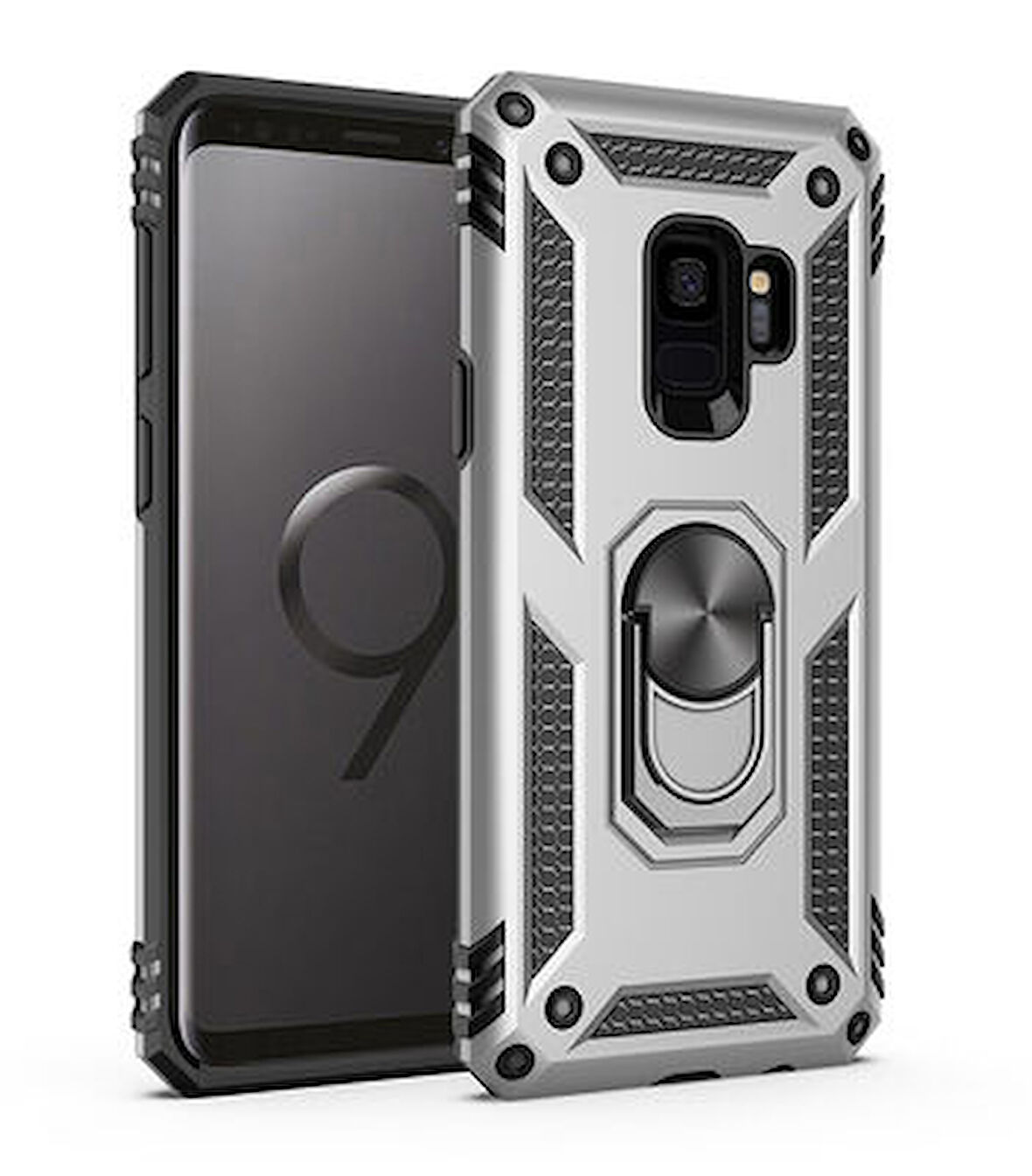 Samsung Galaxy S9 Çift Katmanlı ve Yüzüklü Tam Koruma Vega Premium Kılıf