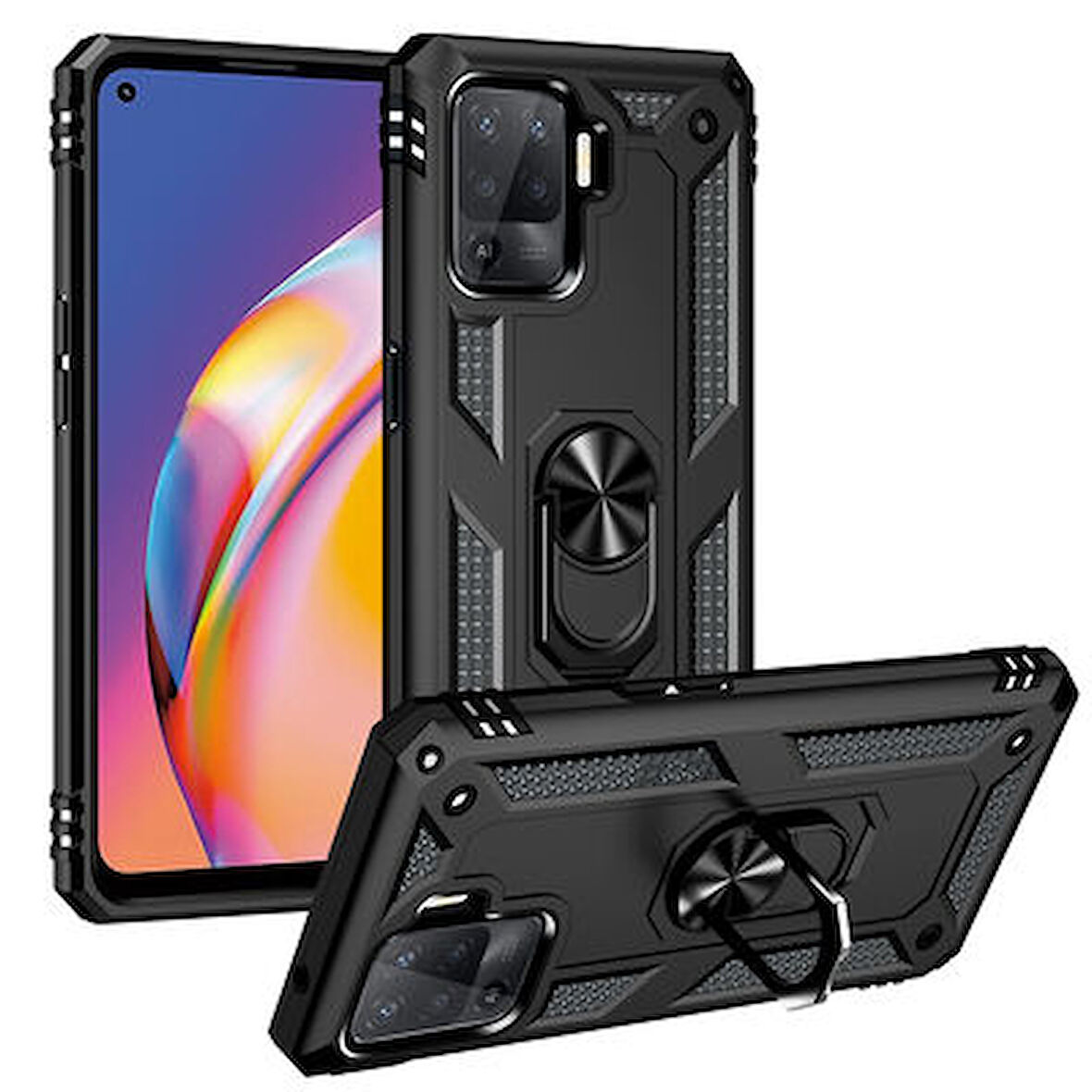 Oppo Reno 5 Lite Kılıf Tam Koruma Çift Katmanlı İbiza Sert Silikon Kapak