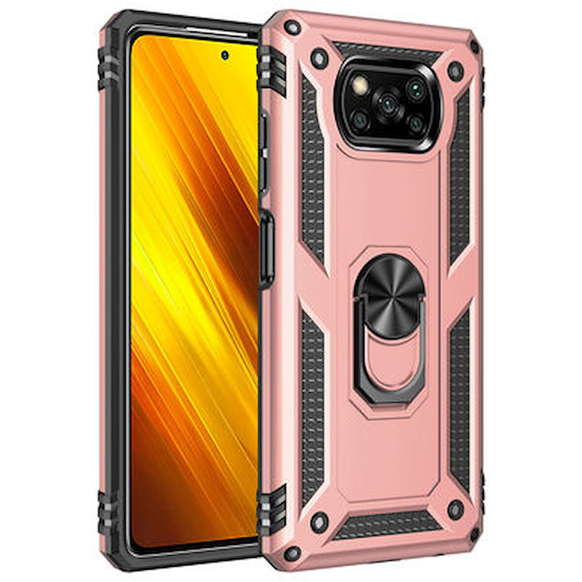 Poco X3 Pro Çift Katmanlı ve Yüzüklü Tam Koruma Vega Premium Kılıf