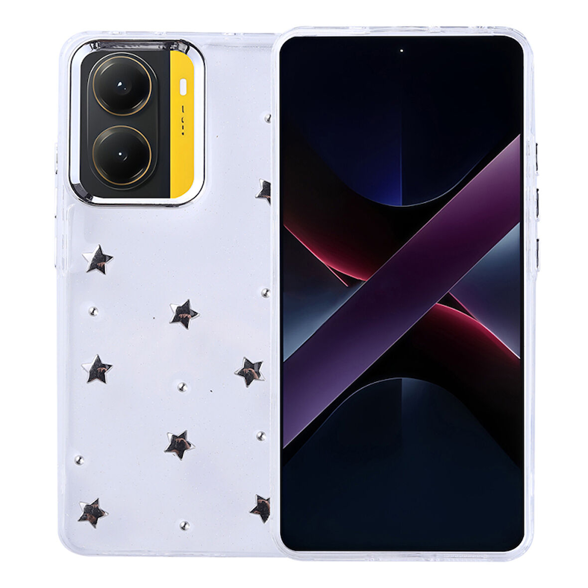 Poco X7 Pro Mini Figürlü ve Kamera Çerçeveli Ultra Sağlam Sararmaz Pole Premium Kapak