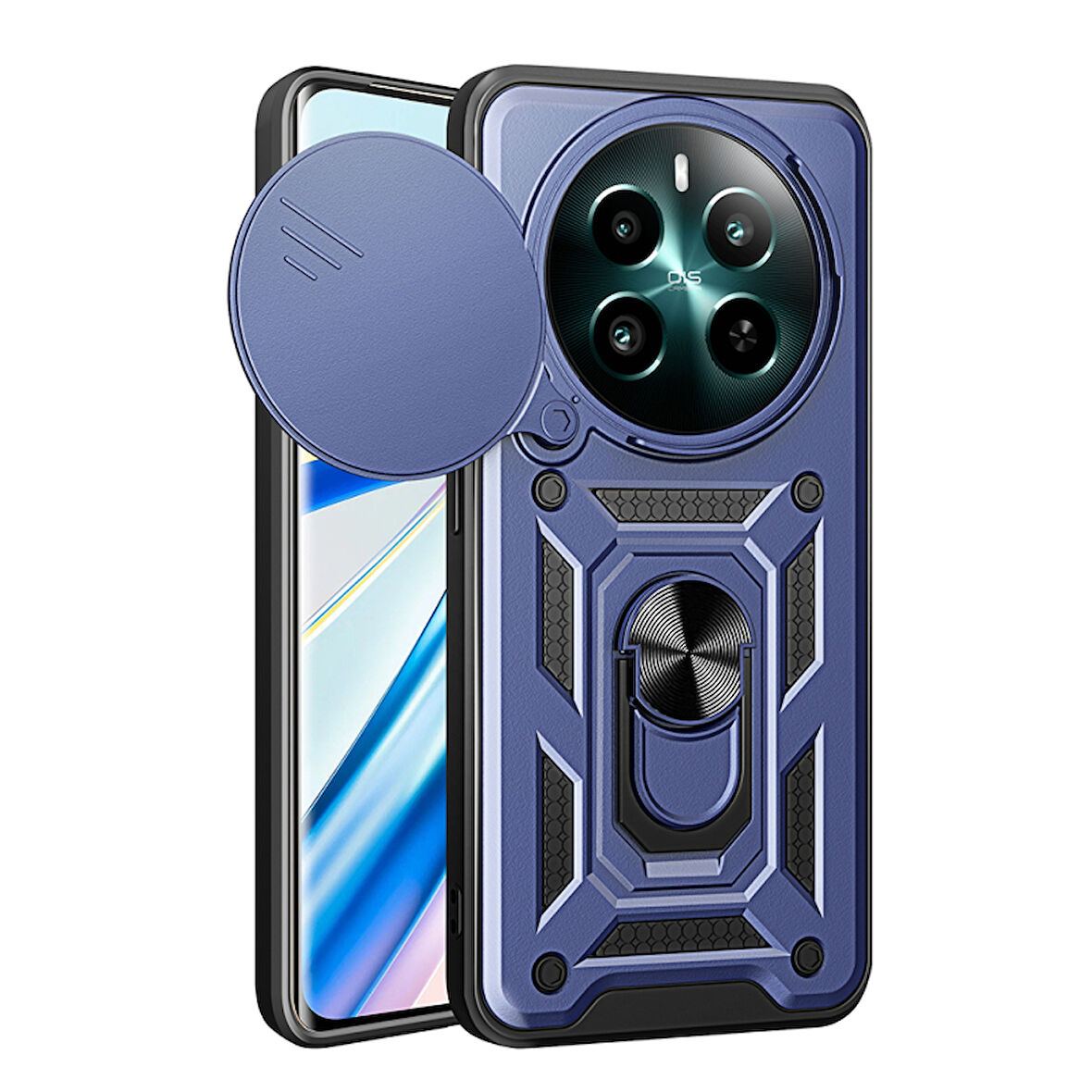 Realme 12 Plus Kılıf Kamera Sürgülü Tam Koruma Lyon Kapak