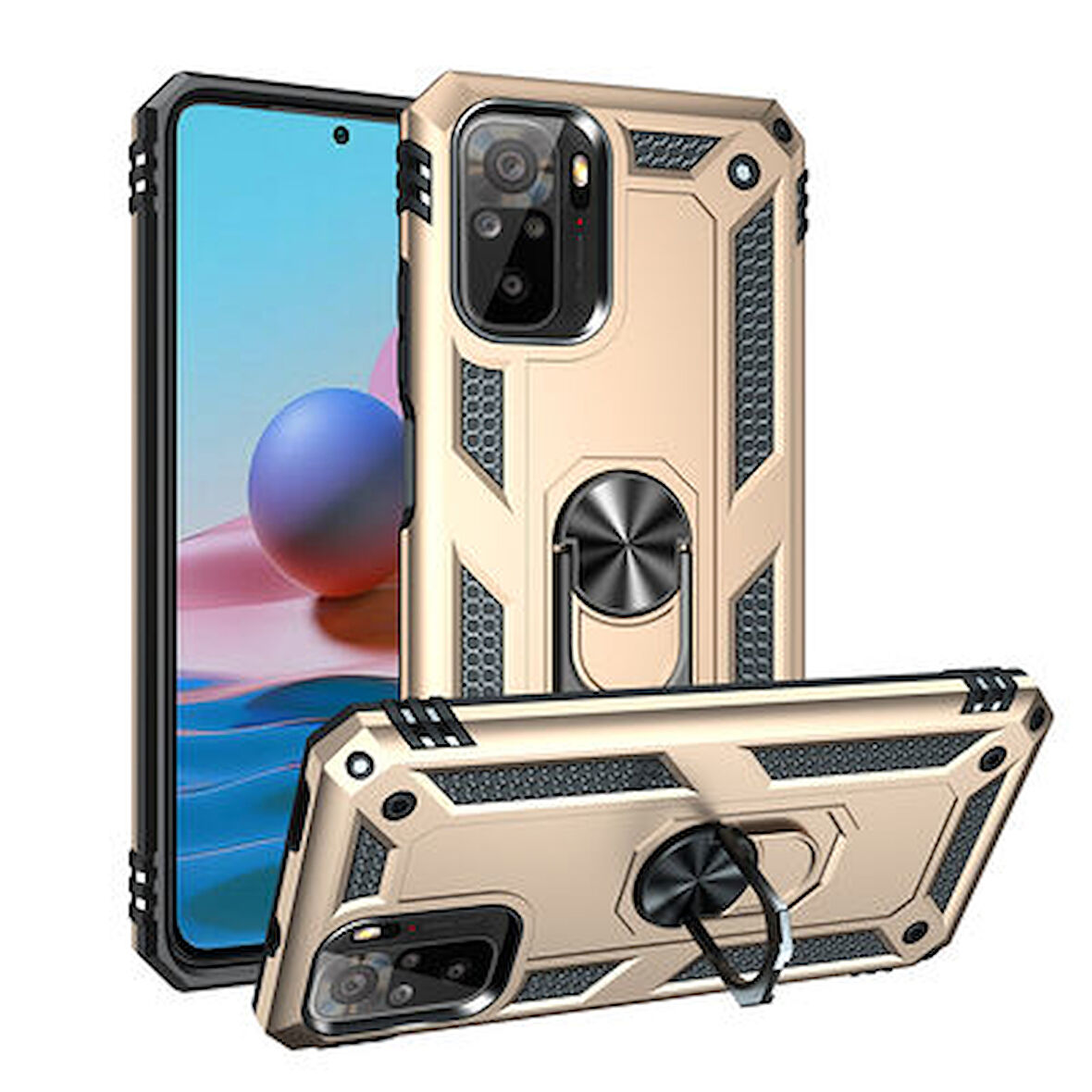 Redmi Note 10 Kılıf Tam Koruma Çift Katmanlı İbiza Sert Silikon Kapak
